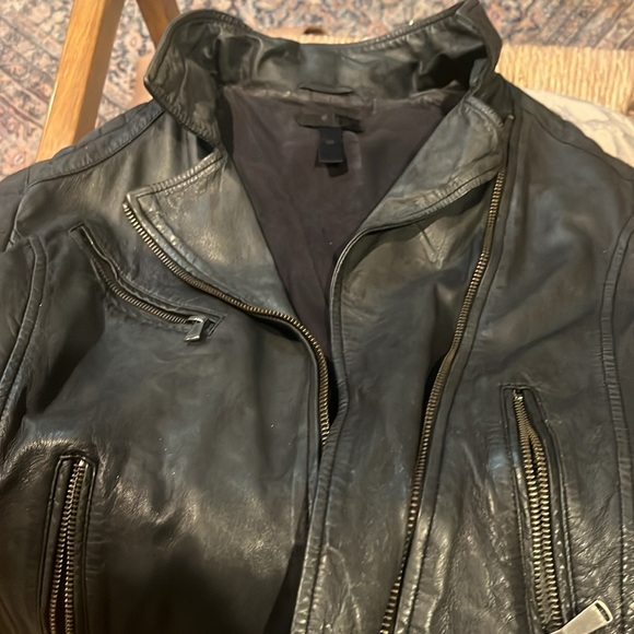 Bloomingdale’s Aqua 100% Leather Moto Style Jacket Medium - Picture 3 of 16